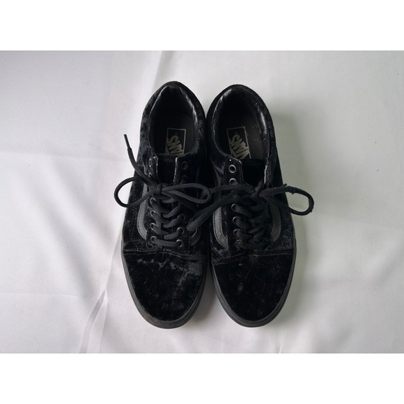 Vans Old Skool Black Velvet Low Top Sneakers Men's Size 9‎ Women's 10.5 - Picture 5 of 11
